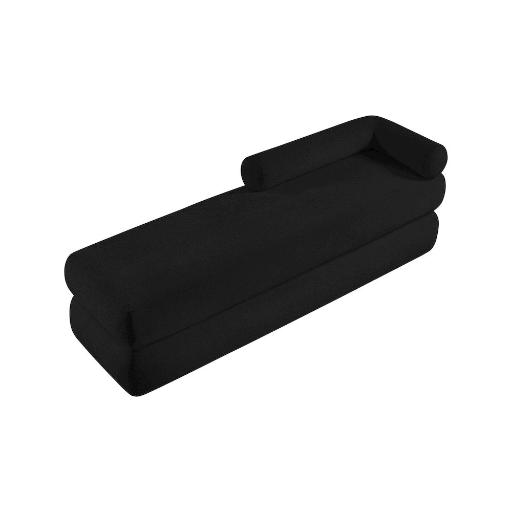 Kennedy Black Chenille Fabric Bench
