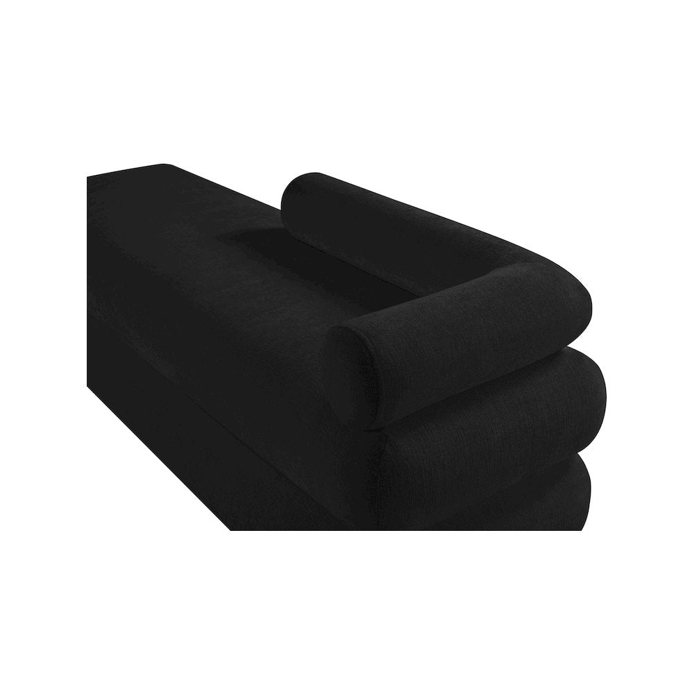Kennedy Black Chenille Fabric Bench