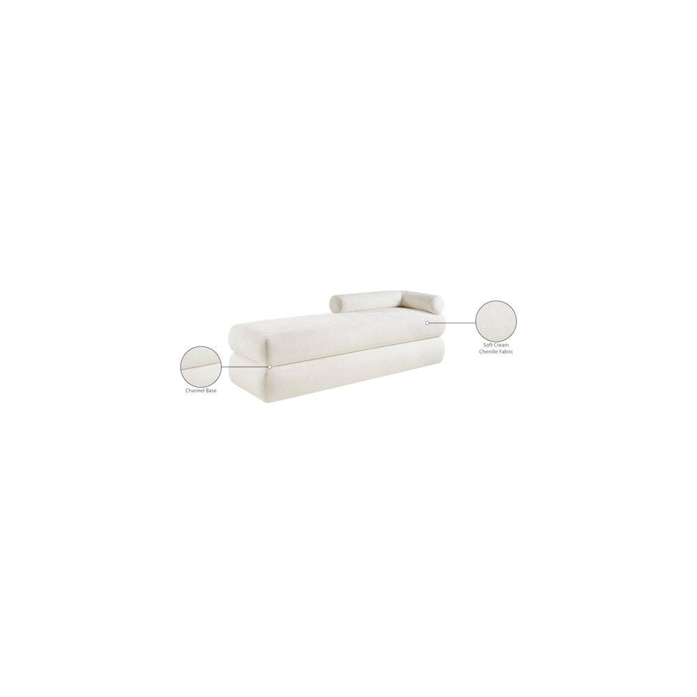 Kennedy Cream Chenille Fabric Bench