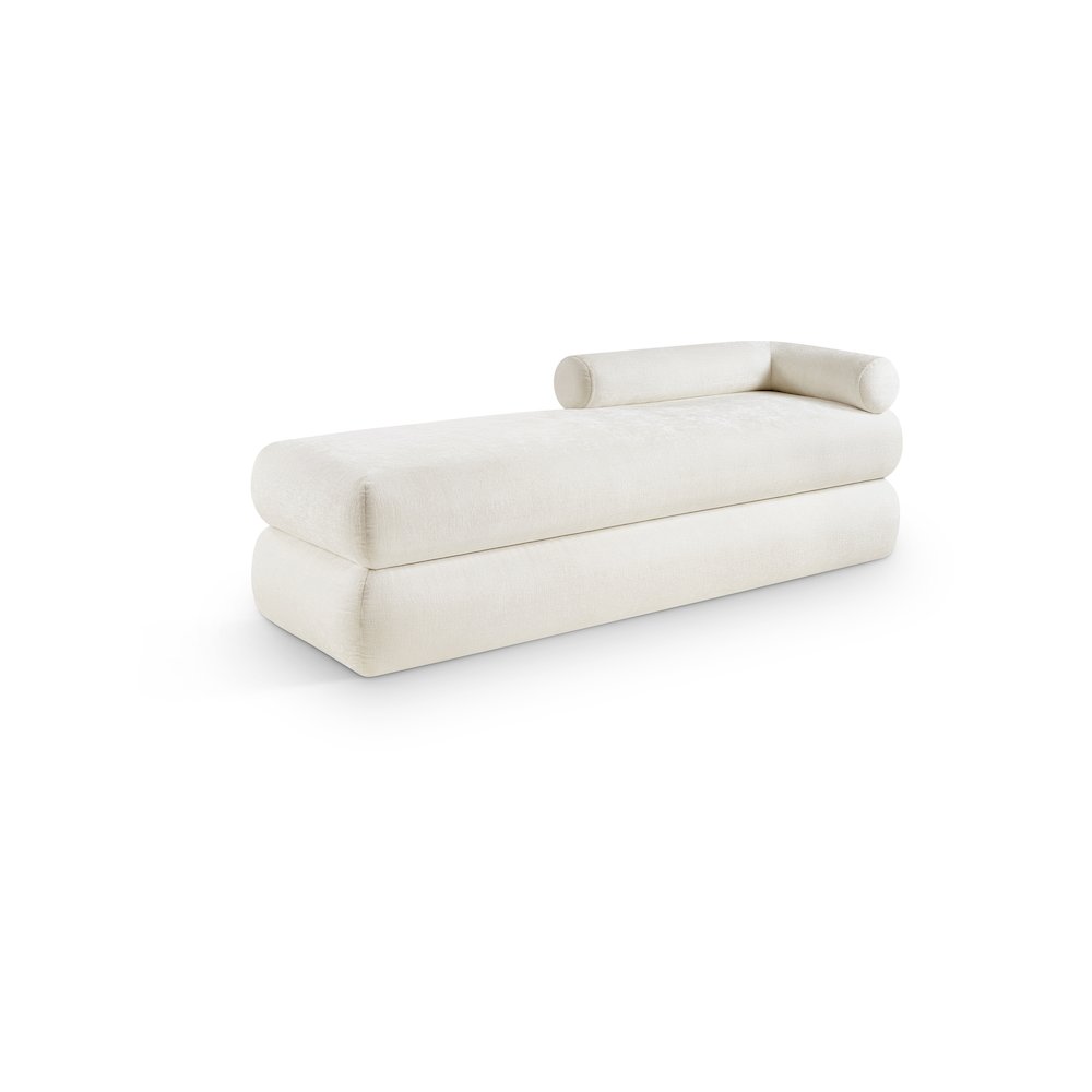 Kennedy Cream Chenille Fabric Bench
