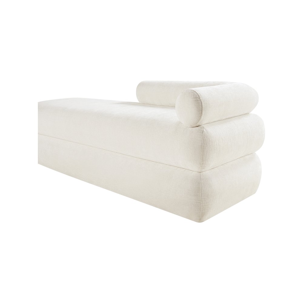 Kennedy Cream Chenille Fabric Bench