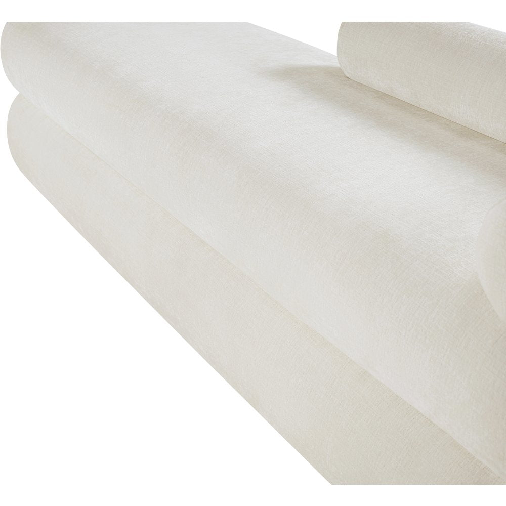 Kennedy Cream Chenille Fabric Bench