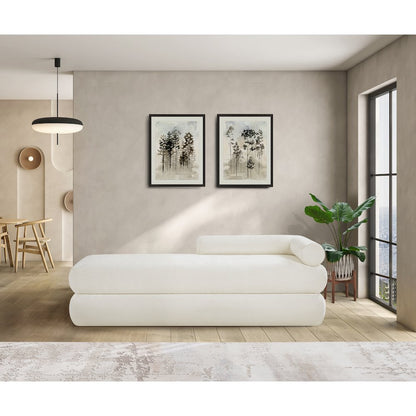 Kennedy Cream Chenille Fabric Bench