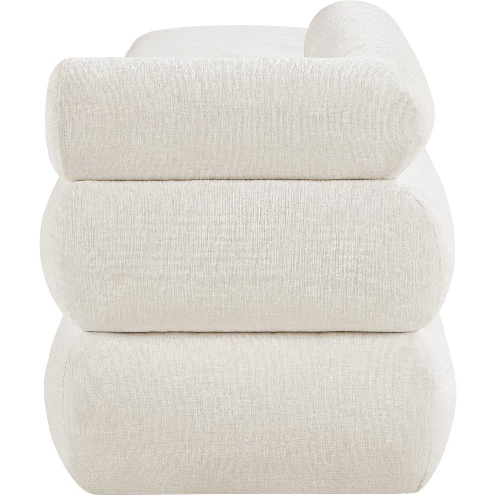 Kennedy Cream Chenille Fabric Bench