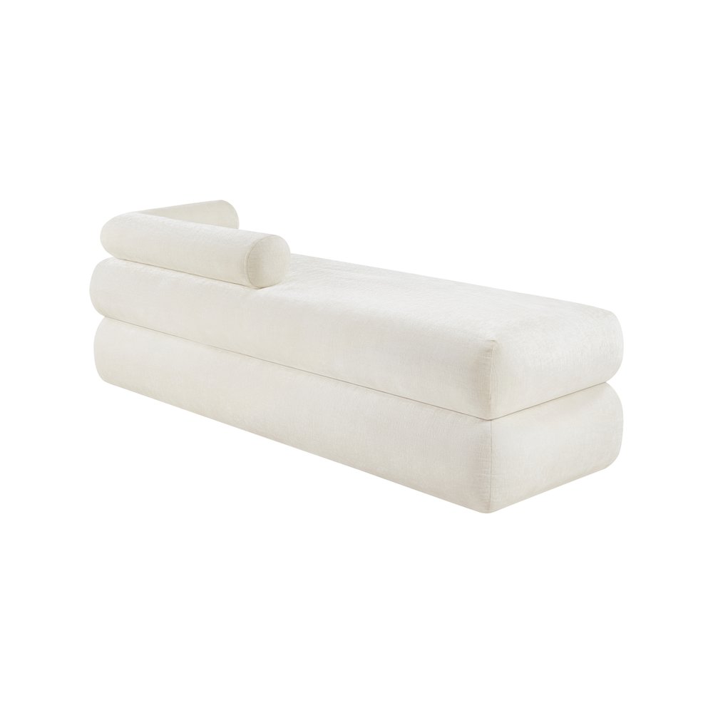 Kennedy Cream Chenille Fabric Bench