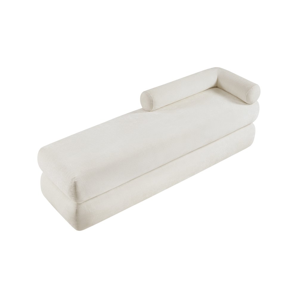Kennedy Cream Chenille Fabric Bench