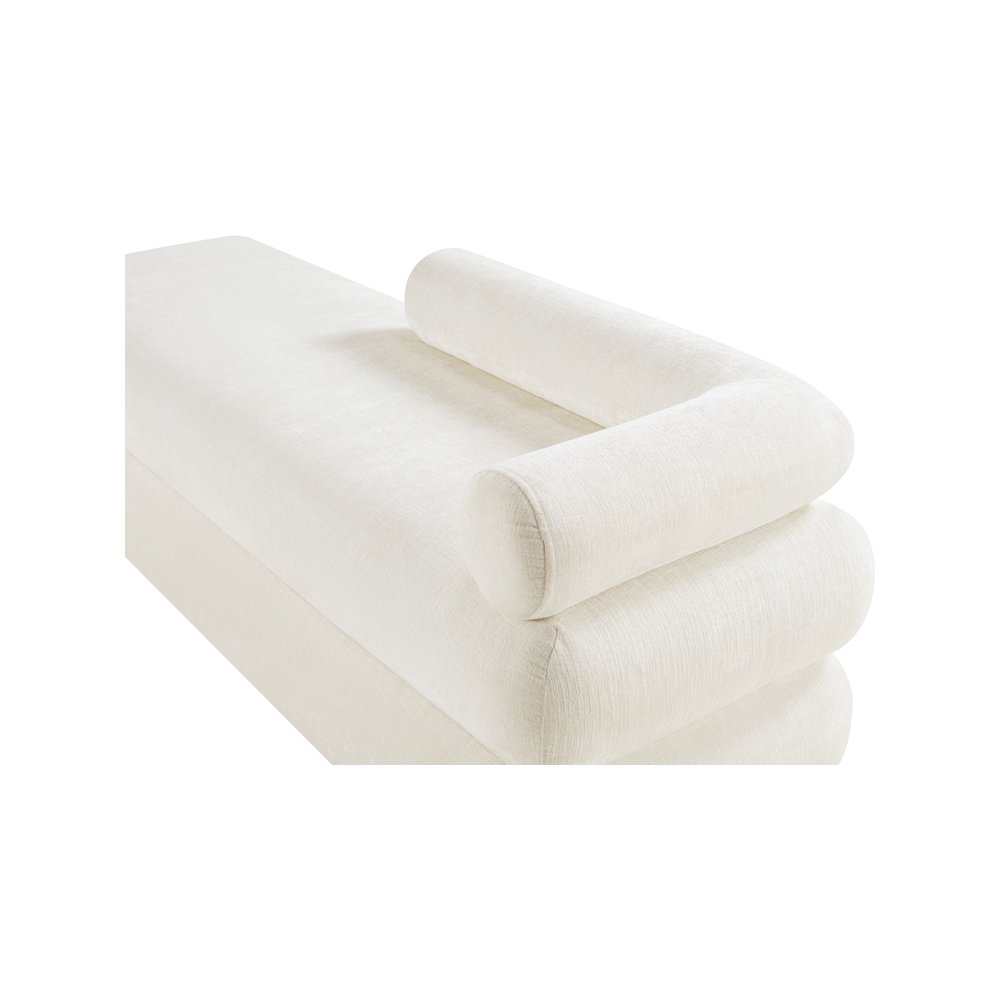 Kennedy Cream Chenille Fabric Bench