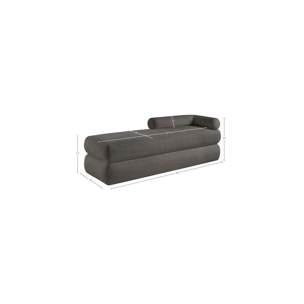 Kennedy Grey Chenille Fabric Bench