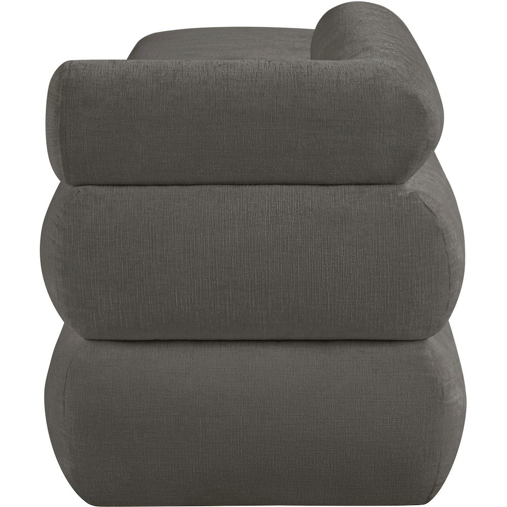 Kennedy Grey Chenille Fabric Bench