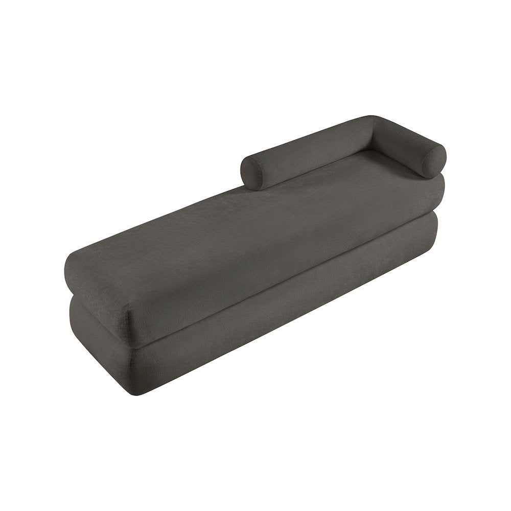 Kennedy Grey Chenille Fabric Bench