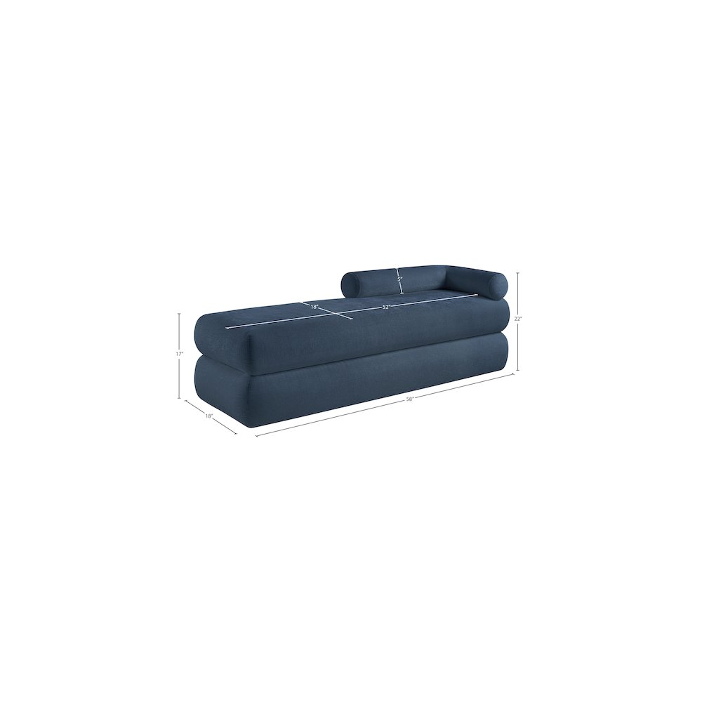 Kennedy Light Blue Chenille Fabric Bench