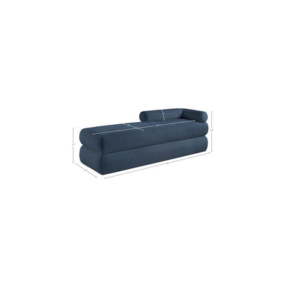 Kennedy Light Blue Chenille Fabric Bench