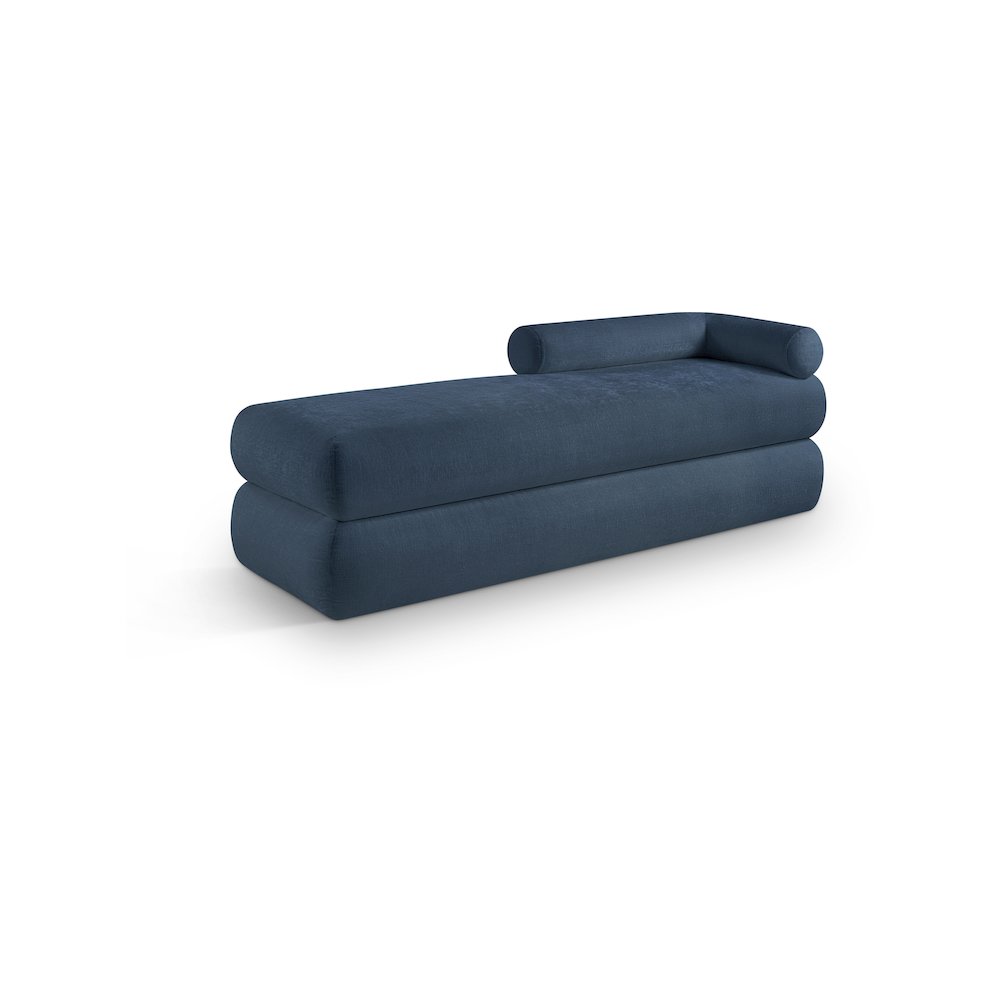 Kennedy Light Blue Chenille Fabric Bench