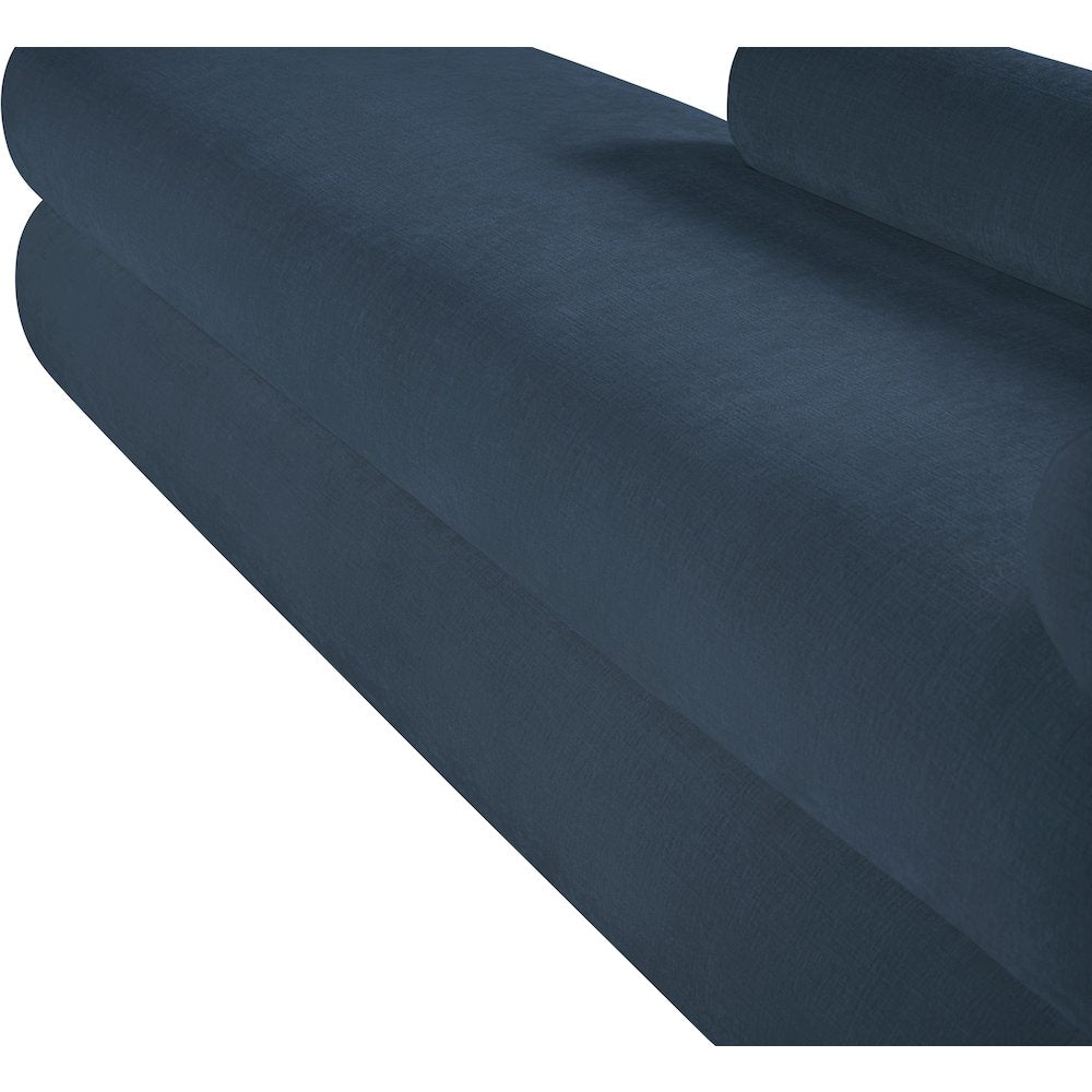 Kennedy Light Blue Chenille Fabric Bench