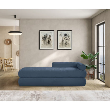 Kennedy Light Blue Chenille Fabric Bench