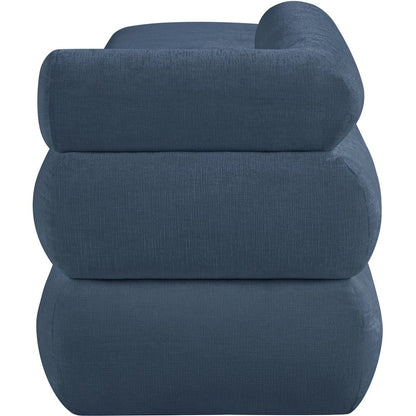 Kennedy Light Blue Chenille Fabric Bench