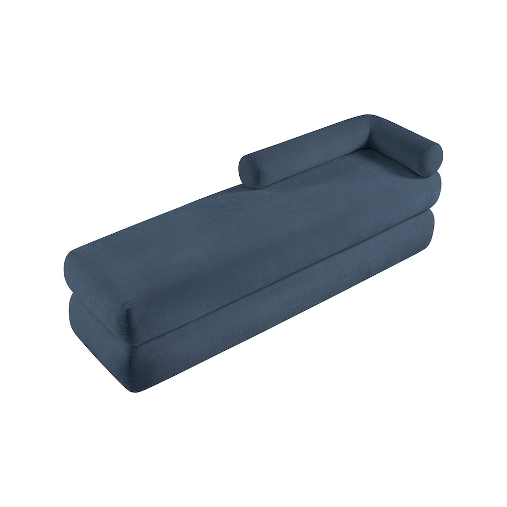 Kennedy Light Blue Chenille Fabric Bench