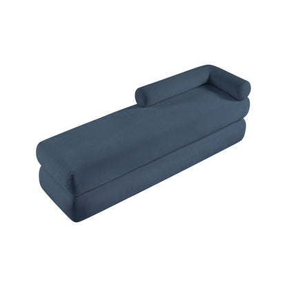 Kennedy Light Blue Chenille Fabric Bench