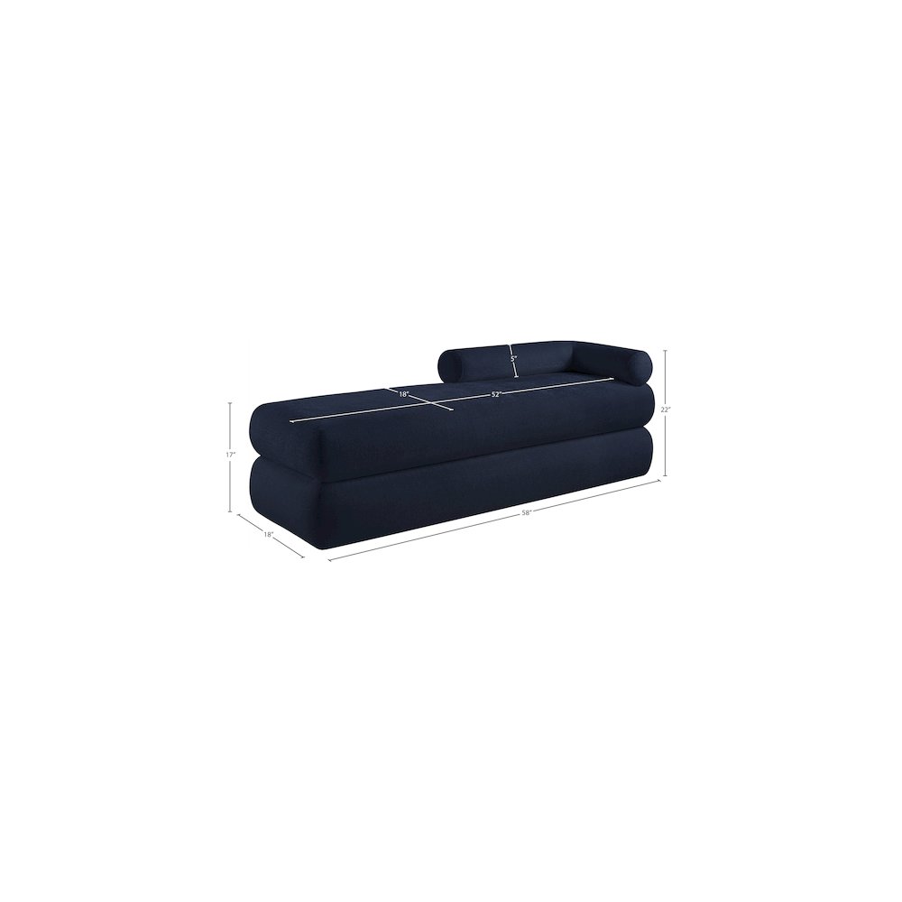 Kennedy Navy Chenille Fabric Bench