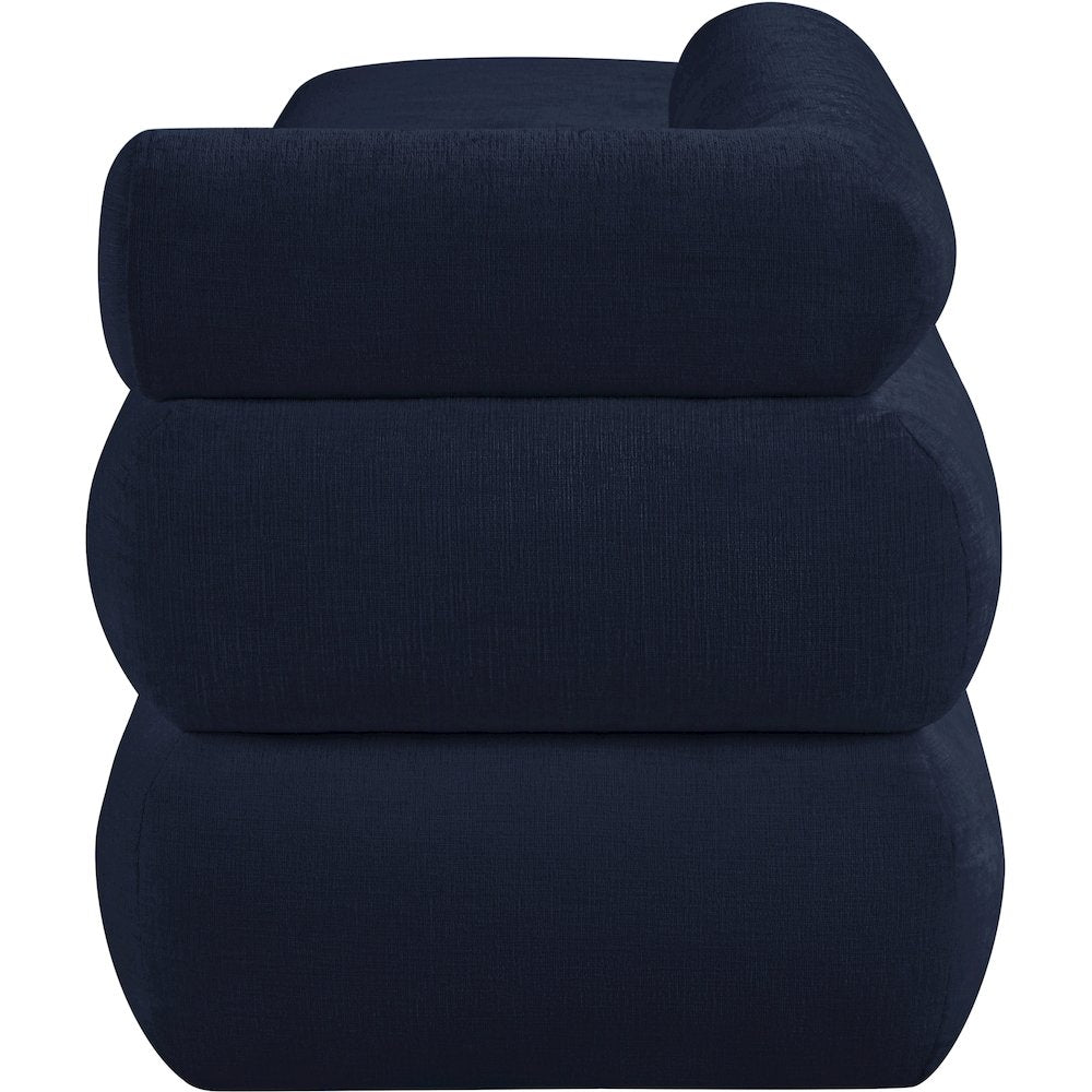 Kennedy Navy Chenille Fabric Bench