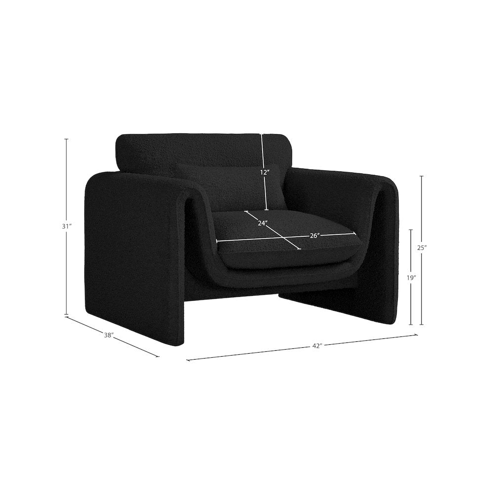Stylus Black Boucle Fabric Chair