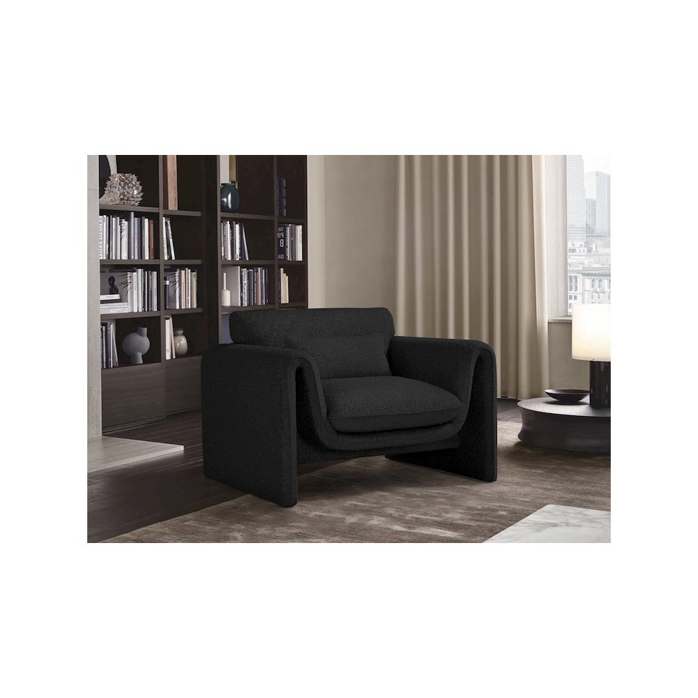 Stylus Black Boucle Fabric Chair