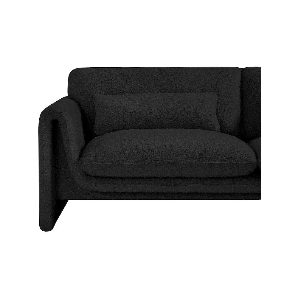 Stylus Black Boucle Fabric Loveseat