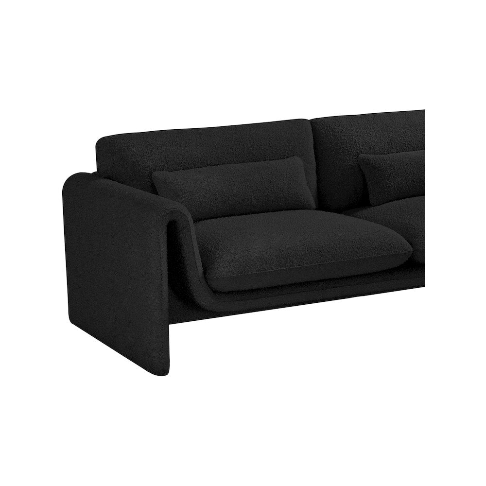 Stylus Black Boucle Fabric Loveseat