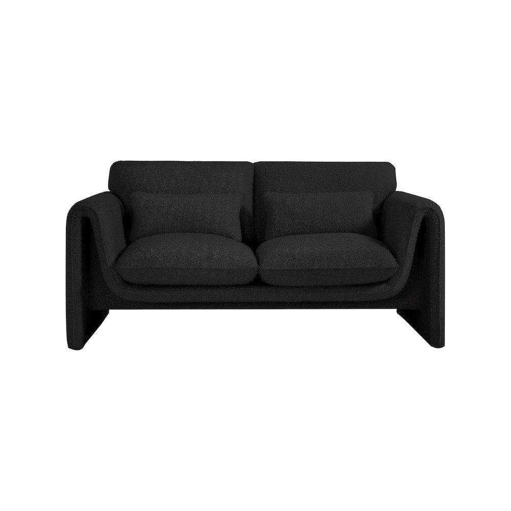 Stylus Black Boucle Fabric Loveseat