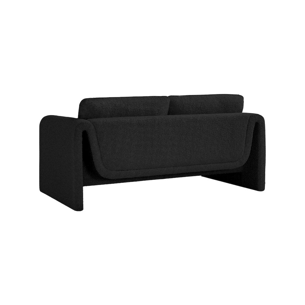 Stylus Black Boucle Fabric Loveseat