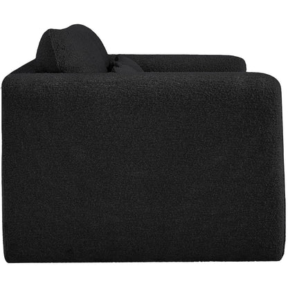 Stylus Black Boucle Fabric Loveseat