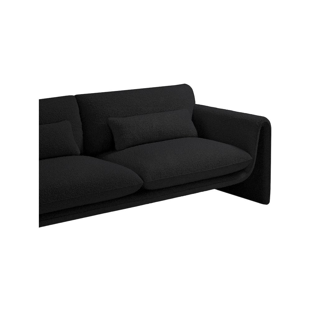 Stylus Black Boucle Fabric Loveseat