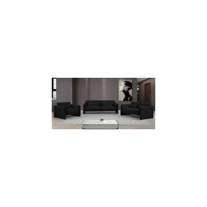Stylus Black Boucle Fabric Loveseat