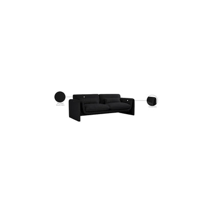 Stylus Black Boucle Fabric Sofa
