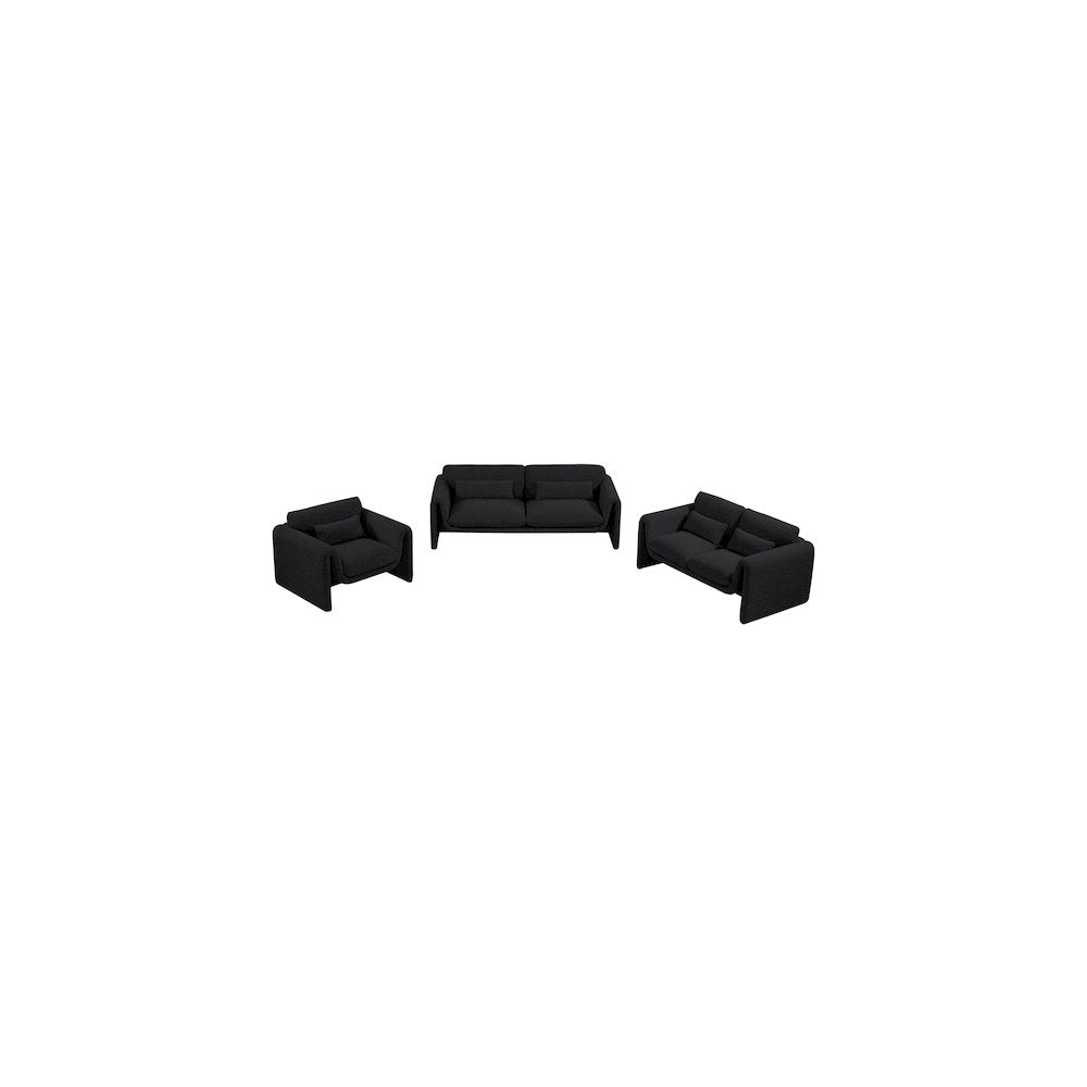 Stylus Black Boucle Fabric Sofa