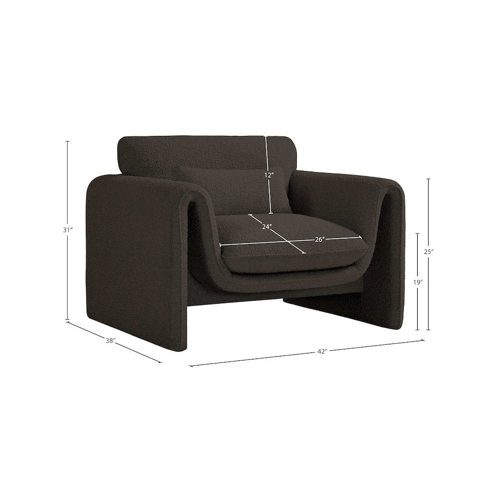 Stylus Brown Boucle Fabric Chair