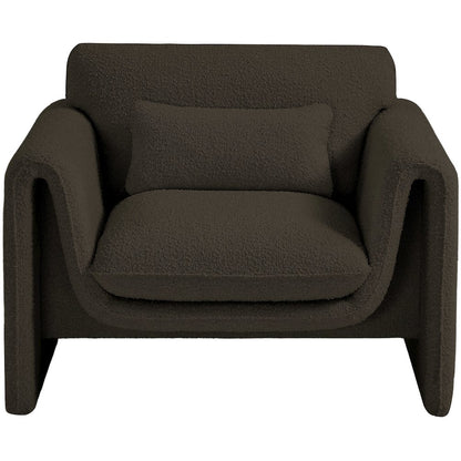 Stylus Brown Boucle Fabric Chair