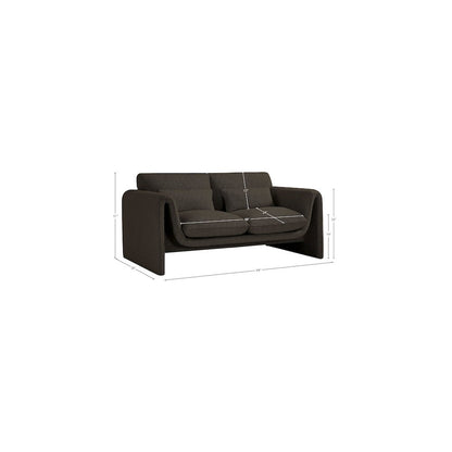 Stylus Brown Boucle Fabric Loveseat
