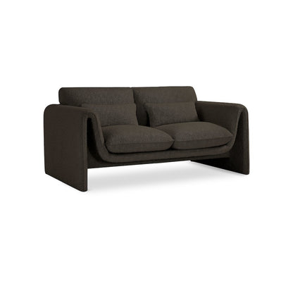 Stylus Brown Boucle Fabric Loveseat