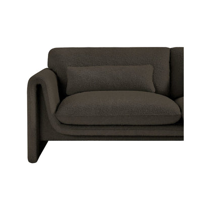 Stylus Brown Boucle Fabric Loveseat
