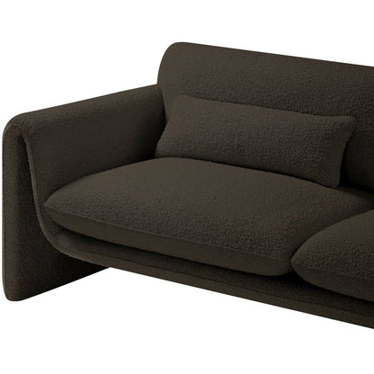 Stylus Brown Boucle Fabric Loveseat