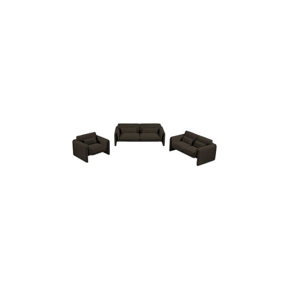 Stylus Brown Boucle Fabric Loveseat