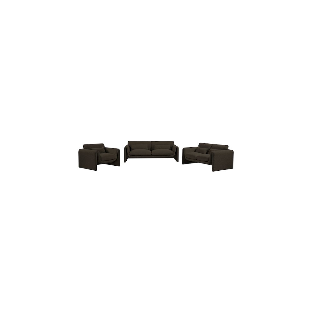 Stylus Brown Boucle Fabric Loveseat