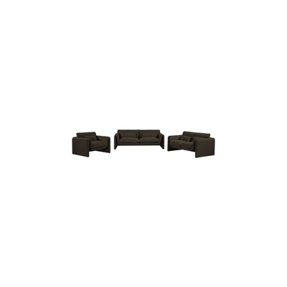 Stylus Brown Boucle Fabric Loveseat