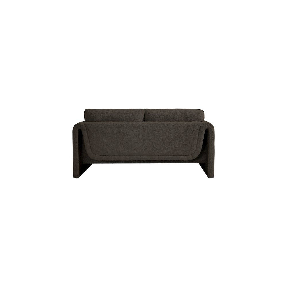 Stylus Brown Boucle Fabric Loveseat