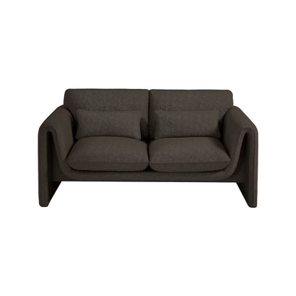 Stylus Brown Boucle Fabric Loveseat