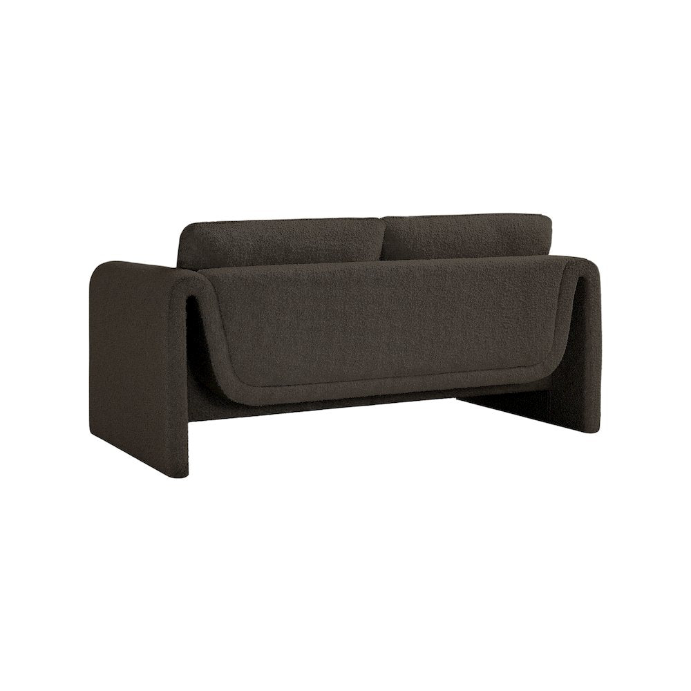 Stylus Brown Boucle Fabric Loveseat