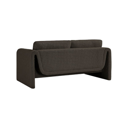 Stylus Brown Boucle Fabric Loveseat