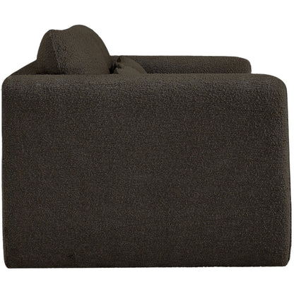 Stylus Brown Boucle Fabric Loveseat