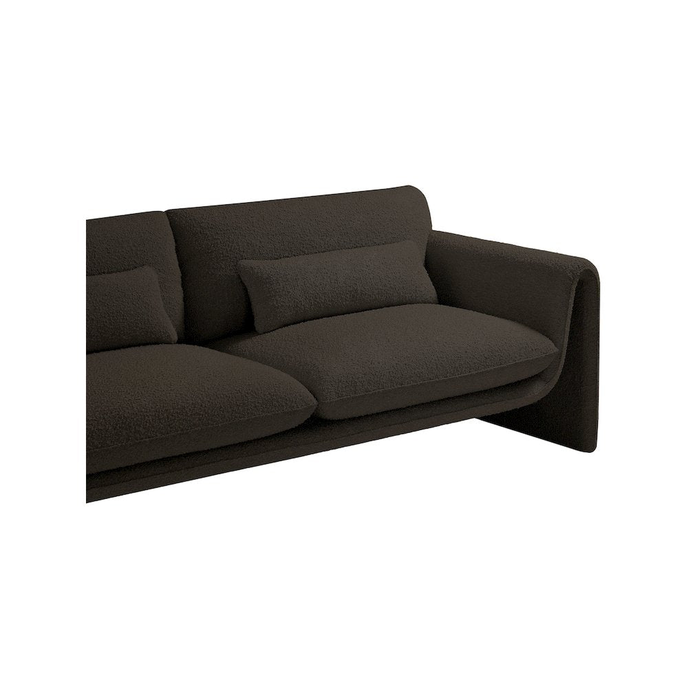Stylus Brown Boucle Fabric Loveseat